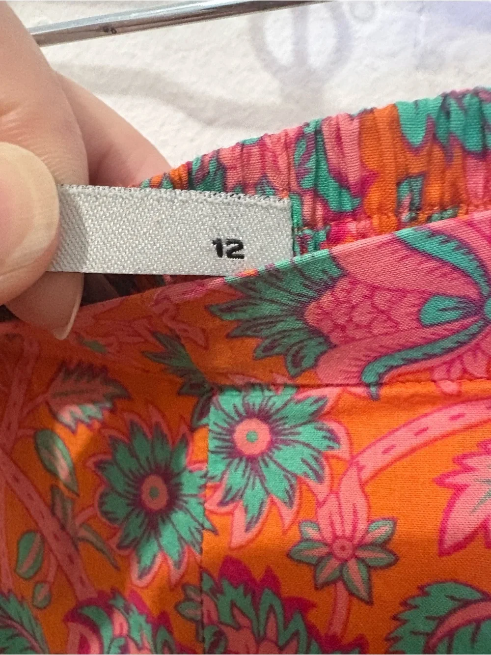 Women’s Bright Floral Orange Wide-Leg 100% Cotton Dopamine Pants